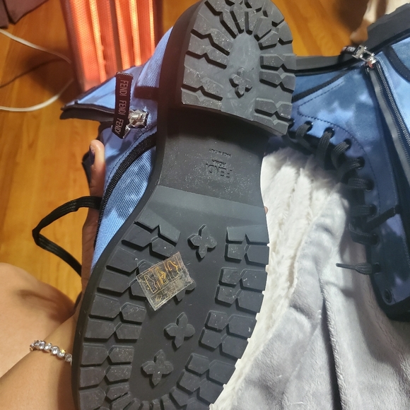 Fendi  blue combat boots - Picture 3 of 4